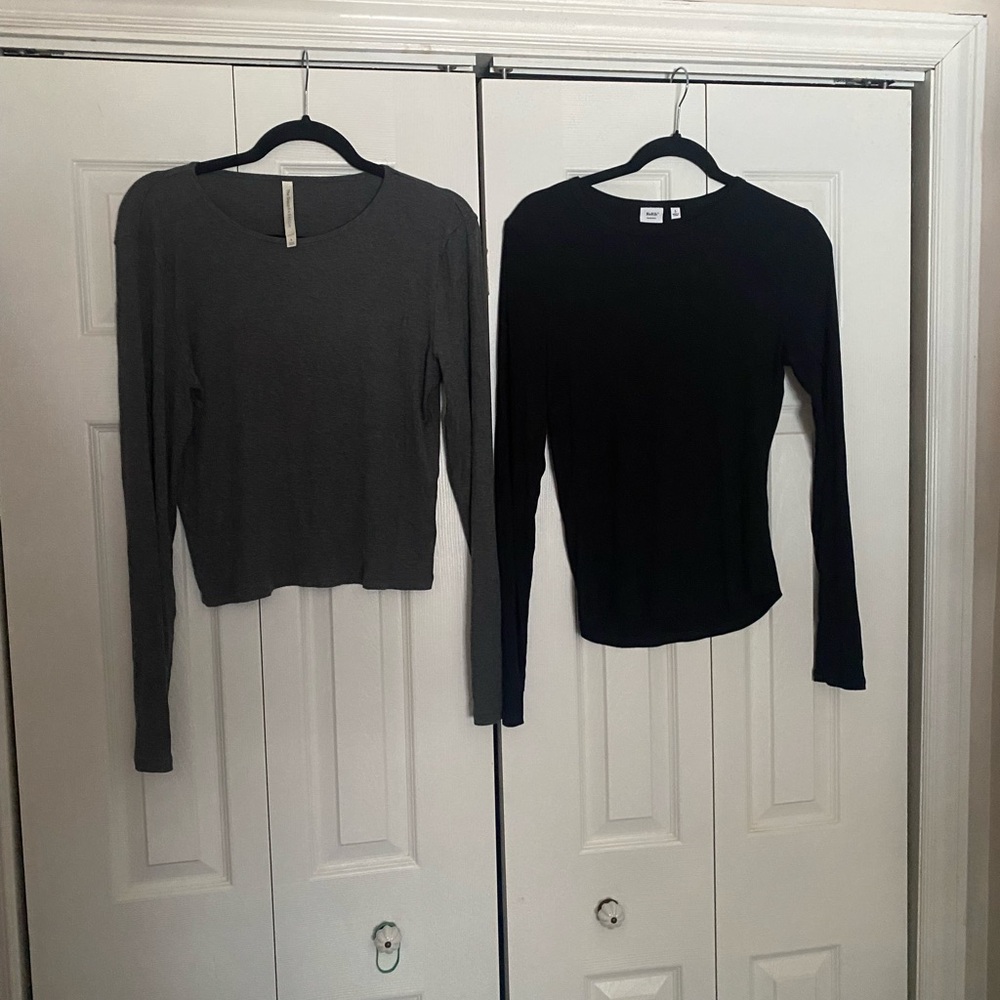 Babaton Gray and Black Crew Neck Sweater Set